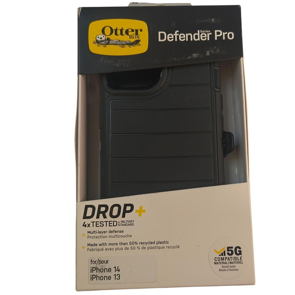 OtterBox Defender Pro iPhone 14 13 Case Black Drop Protection Holster NEW